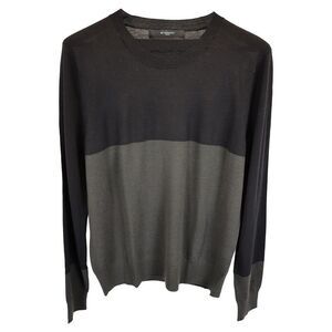 Givenchy Two-Toned Crewneck Sweater in Black and Grey Wool